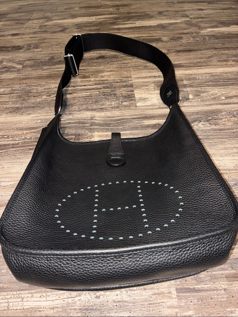 Hermès Black Togo Evelyne Shoulder Bag